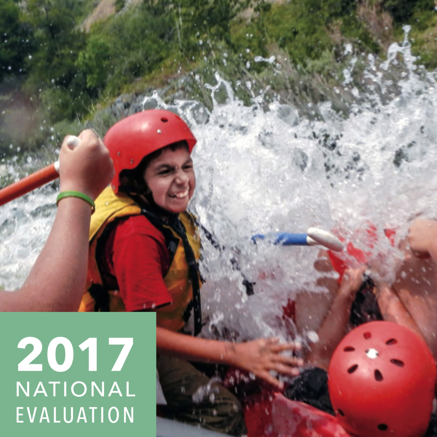 Campers white water rafting in northern California